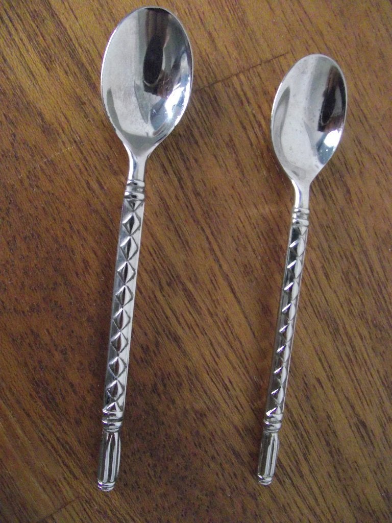 2 vintage verzilverde Art deco koffie lepeltjes 11,5 cm p st, Ophalen of Verzenden