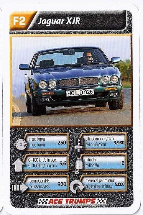 Kw1377 autokaartje F2 jaguar xjr', Ophalen of Verzenden, Zo goed als nieuw, Auto's