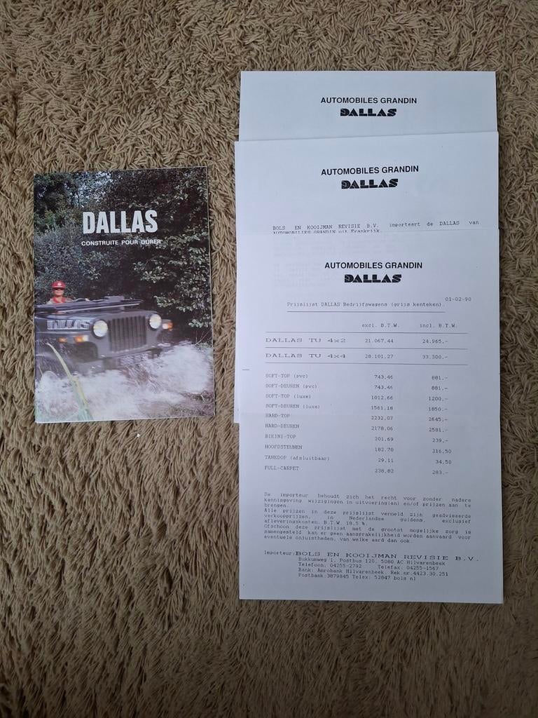Autofolder Dallas, Verzenden, Overige merken