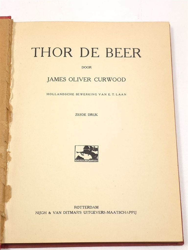 Thor de Beer — Antiek Dierenverhaal, Curwood 1919, Boeken, Ophalen of Verzenden, Gelezen