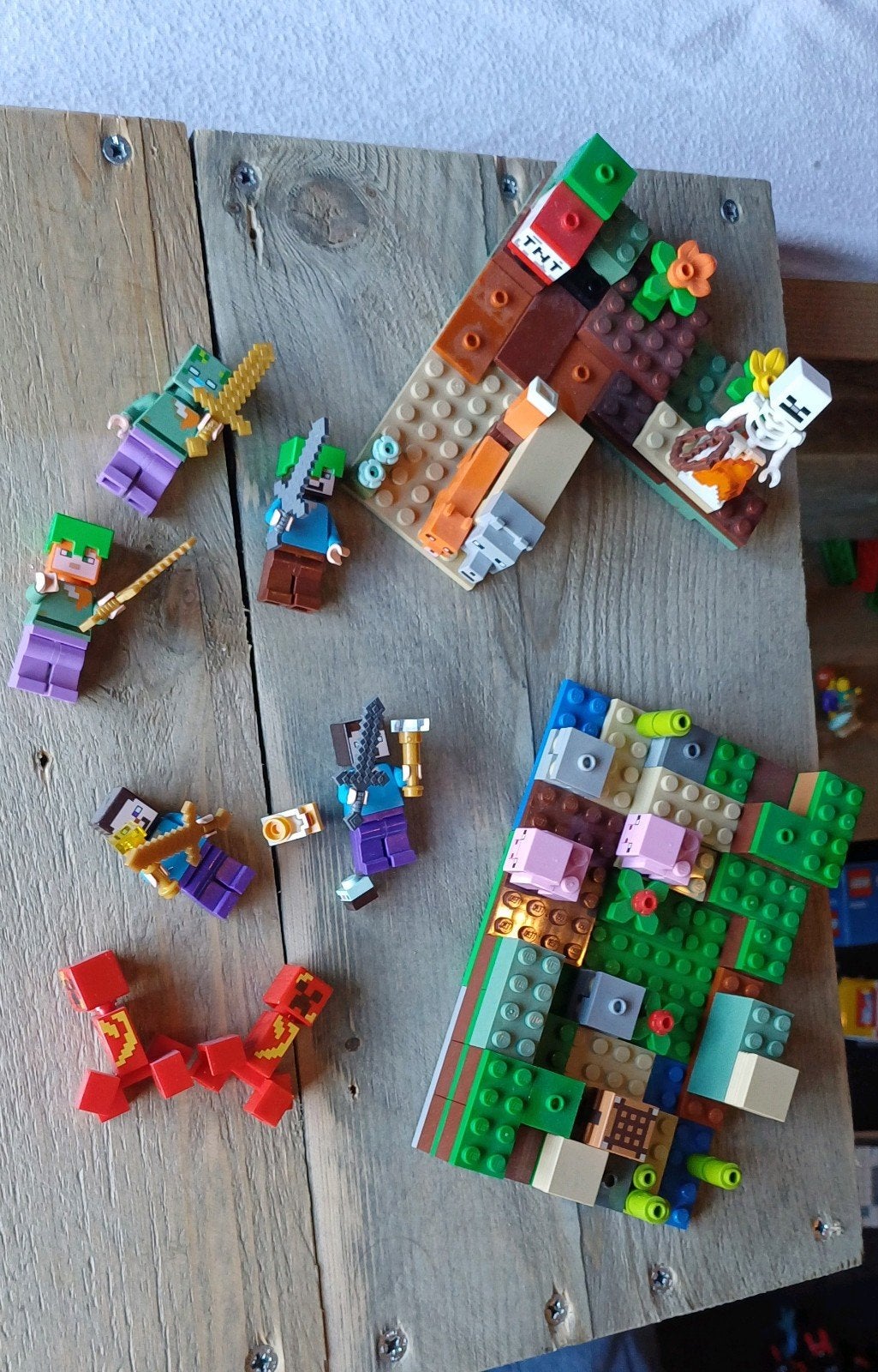 Lego Minecraft Losse Speelvelden en Figuren, Ophalen of Verzenden, Gebruikt