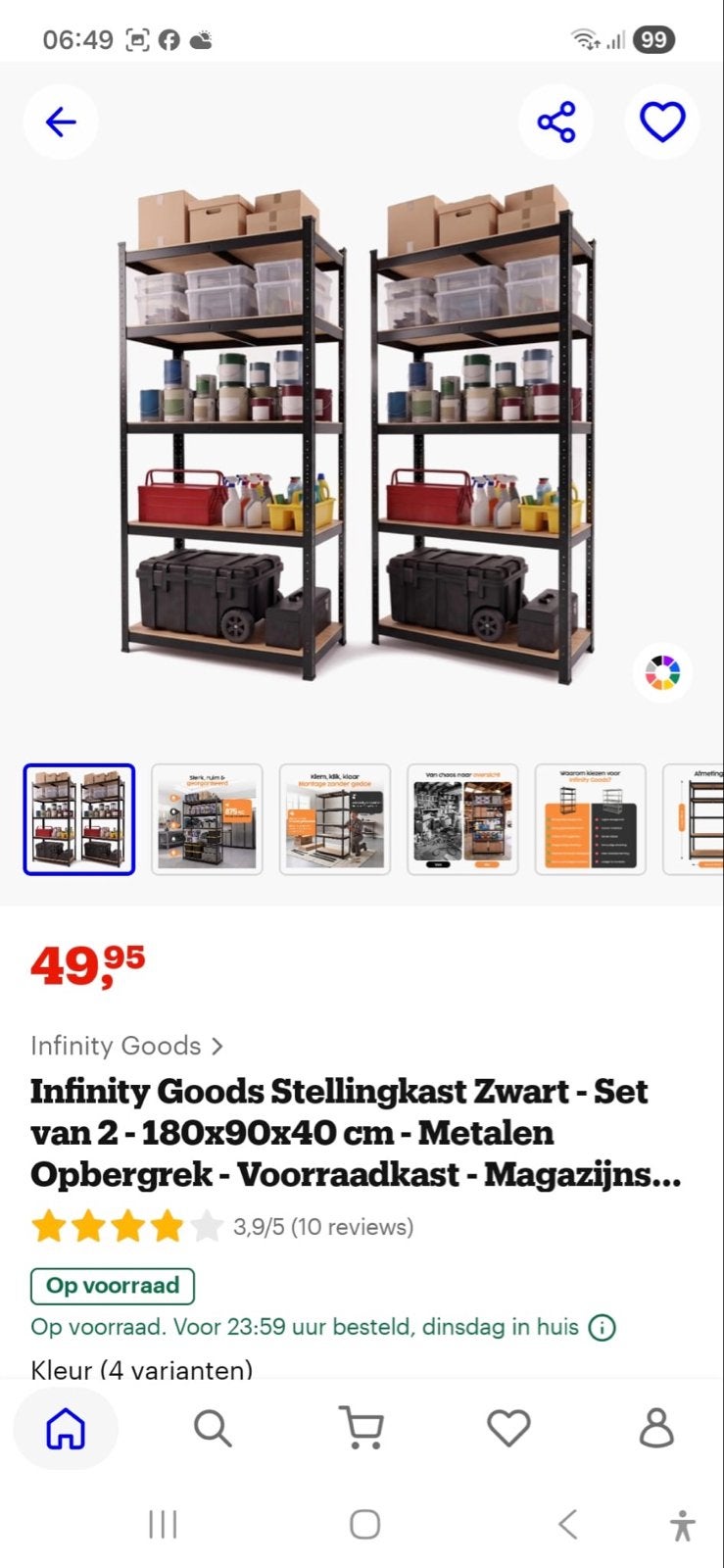 Stellingkast Zwart - Zo goed als nieuw, Ophalen, Zo goed als nieuw