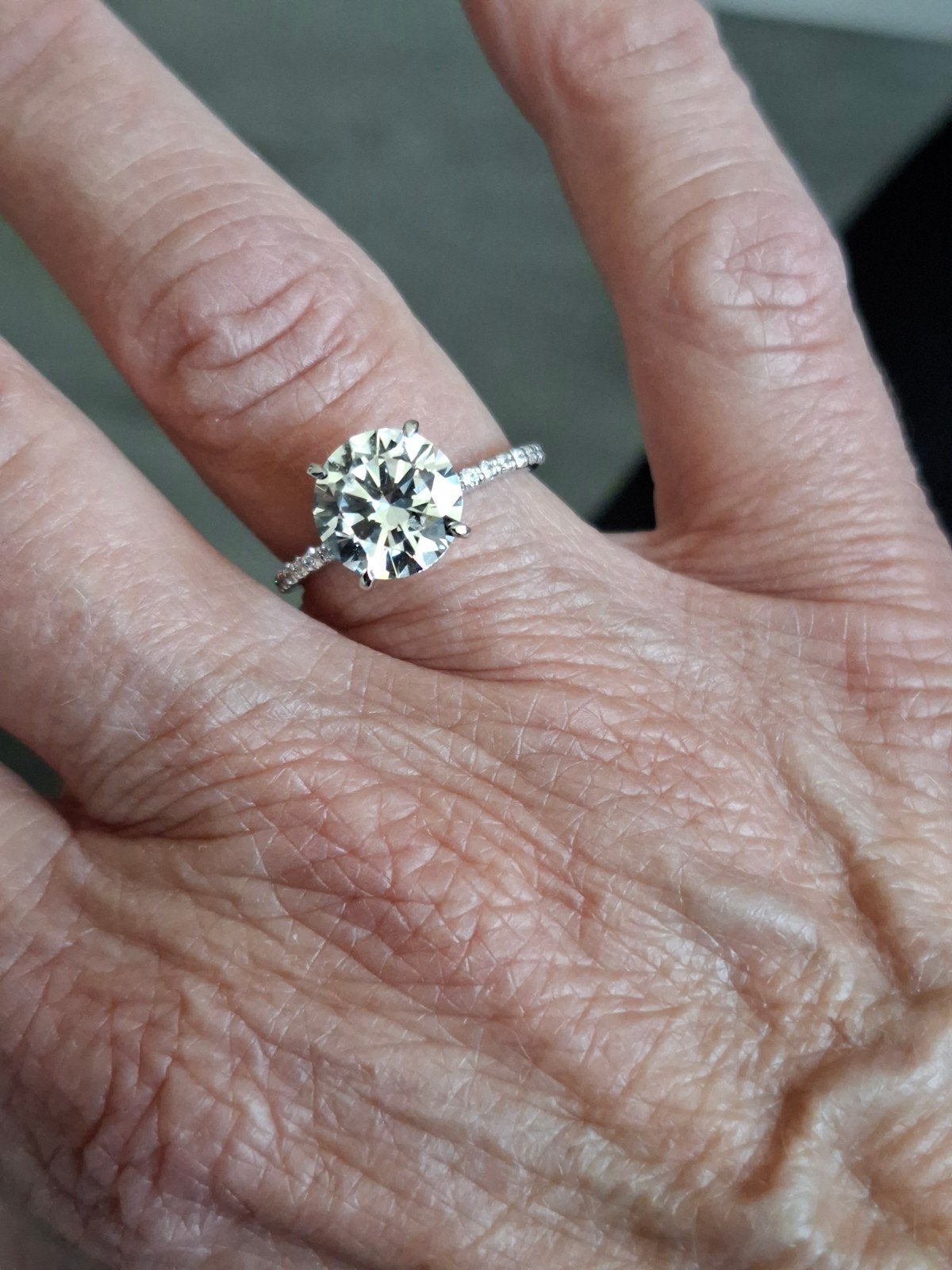 witgouden ring met lab grown diamant, Wit, Ophalen of Verzenden, 17 tot 18, Dame