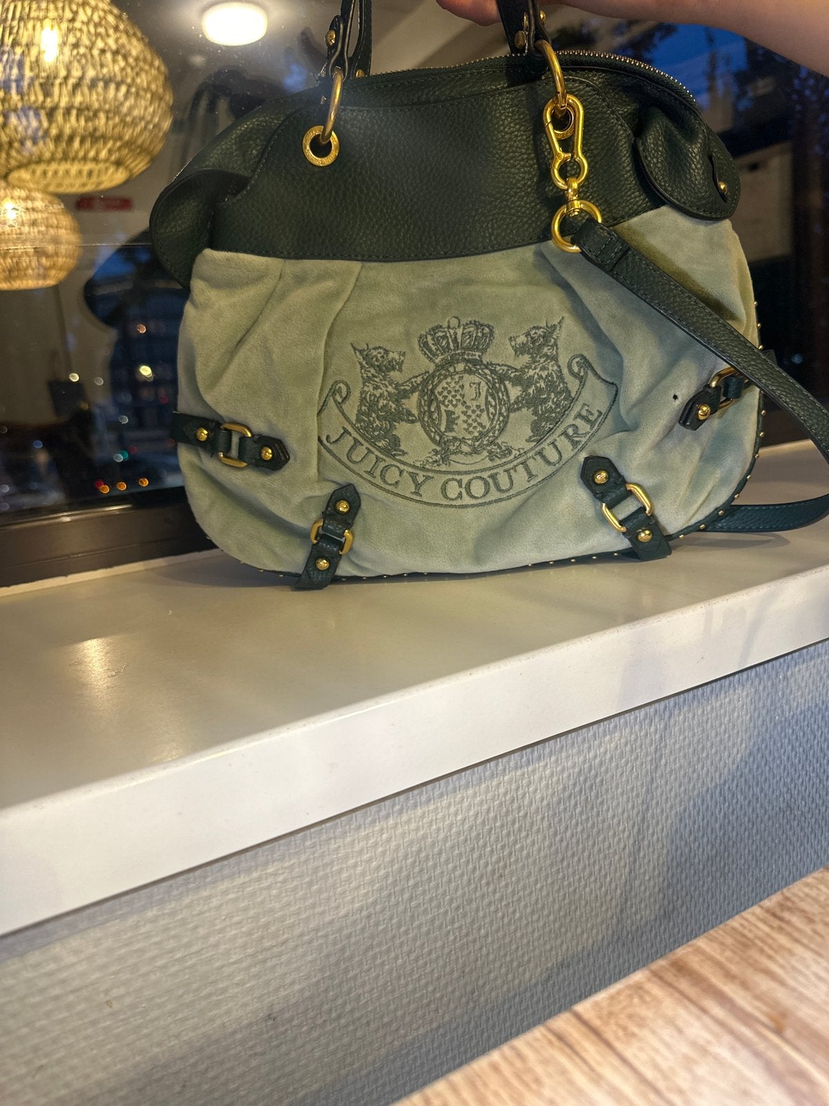 Juicy Couture handtas groen/grijs, Ophalen of Verzenden, Gebruikt, Groen, Handtas