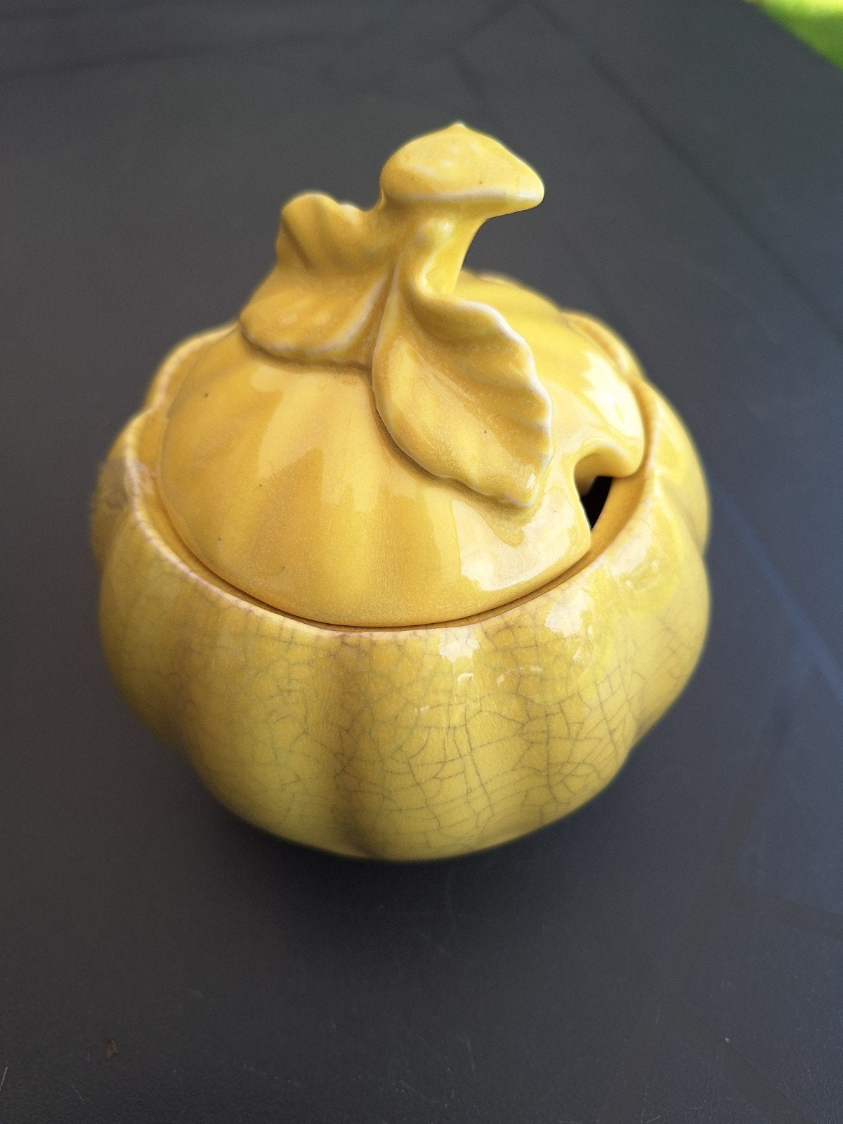 Vintage Royal Duchess Jam Jar - Gele Craquelé Jampot, Ophalen of Verzenden
