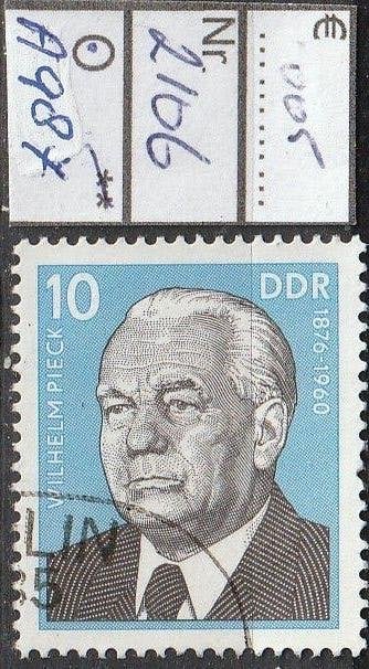 DDR Pieck Michel 2106 Nr.A987g, Verzenden, DDR, Gestempeld