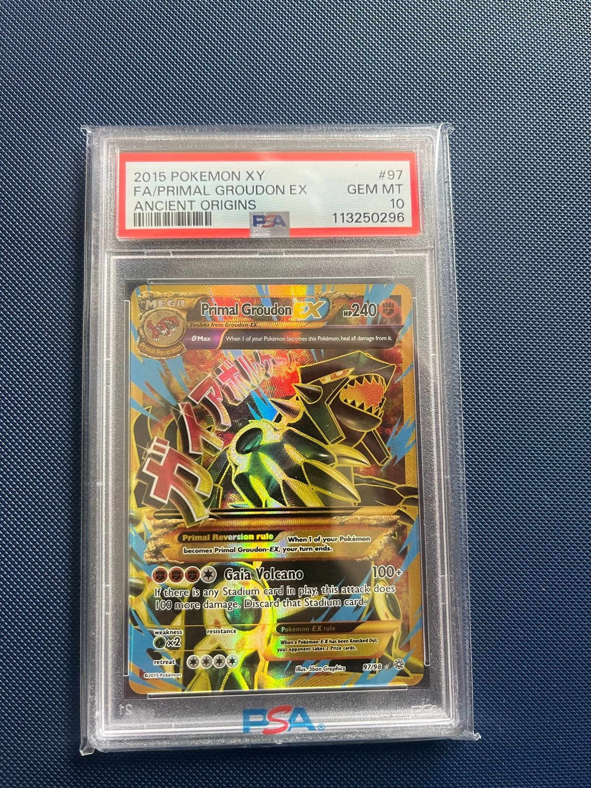 Primal Groudon EX PSA 10 GEM MT - 2015 Pokemon XY Ancient Or, Ophalen of Verzenden, Nieuw, Losse kaart