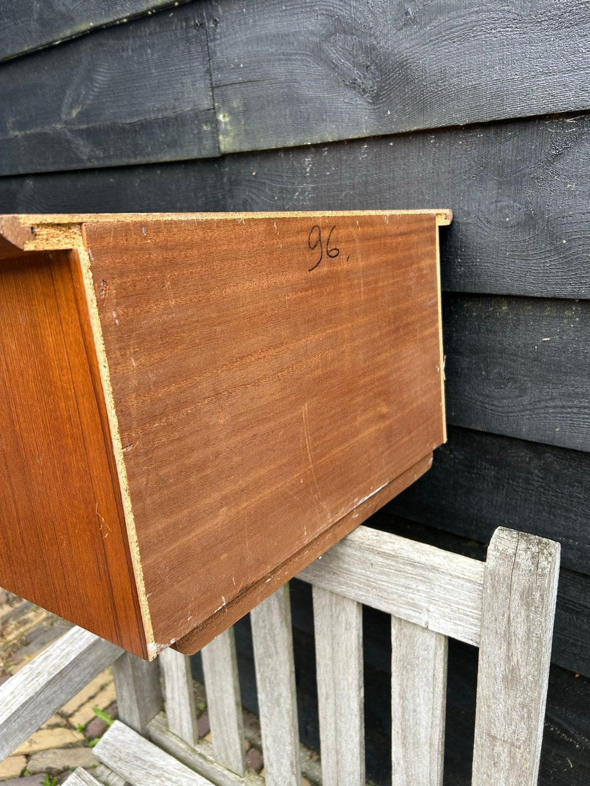 Vintage Teak Wandkastje / Nachtkastje, Antiek en Kunst, Ophalen of Verzenden