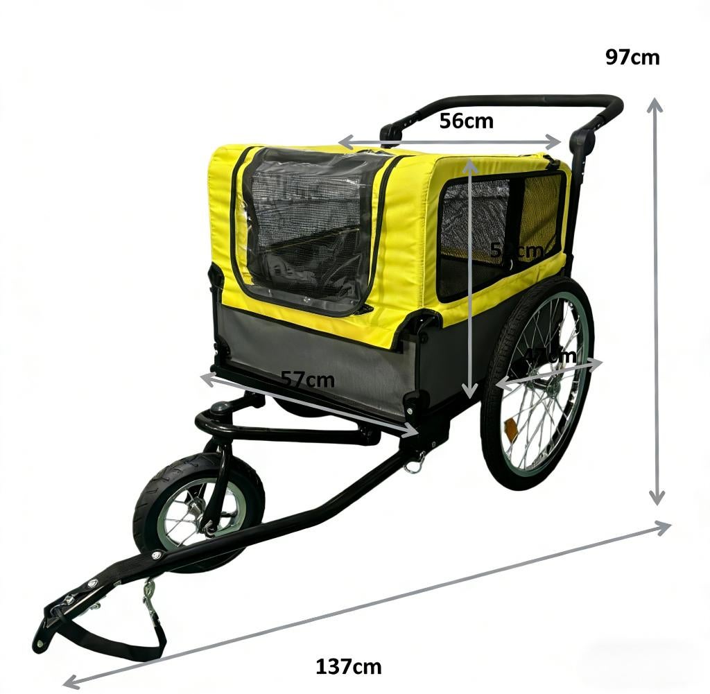 Fietskar hond - wandelwagen hond - 2 in 1 fietskar, Ophalen, Huisendier, 60 tot 80 kg, Nieuw