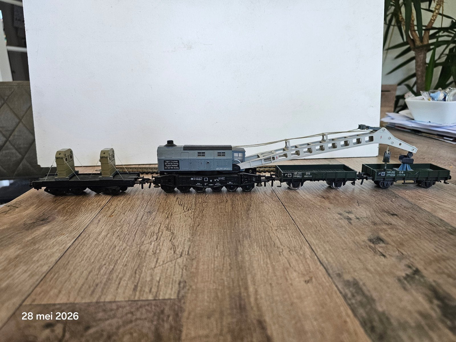 Modeltrein Ho fleischmann kraan, kompleet en netjes., Ophalen of Verzenden, Gelijkstroom, Wagon, Fleischmann