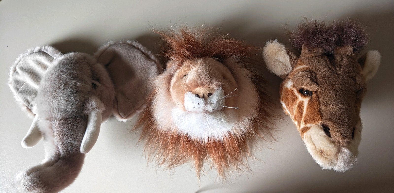 3 Pluche Jungle Dieren Muurdecoratie voor Baby-/Kinderkamer, Ophalen, Zo goed als nieuw, Middelgroot (20 tot 80 cm), Leeuw