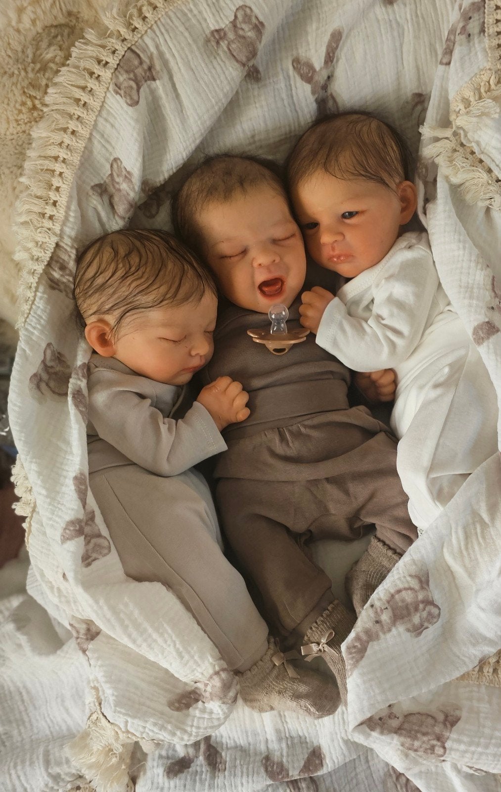 reborn baby 3ling Aoi, Nagi en Ren, Verzamelen, Ophalen of Verzenden, Nieuw, Babypop, Levensecht of Reborn