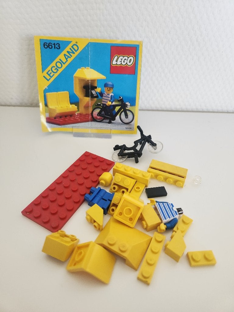 Lego 6613 - telefooncel - 1986, Gebruikt, Lego, Ophalen of Verzenden, Inclusief minifiguren