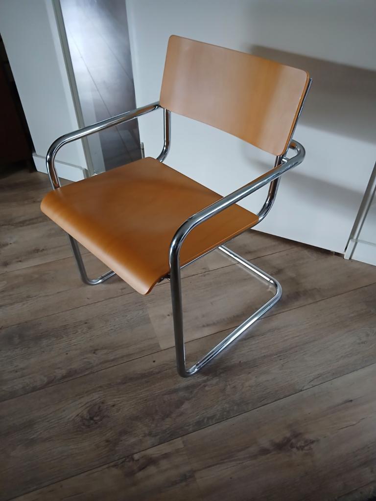 Bauhaus jaren 80 buisframe slede stoel, Huis en Inrichting, Stoelen, Ophalen of Verzenden, Eén