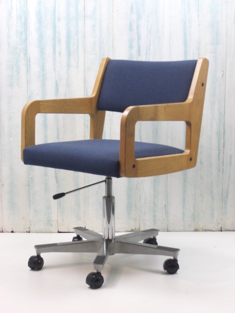 mooie Originele bureau- of architectenstoel, Huis en Inrichting, Ophalen, Gebruikt, Blauw, Gispen