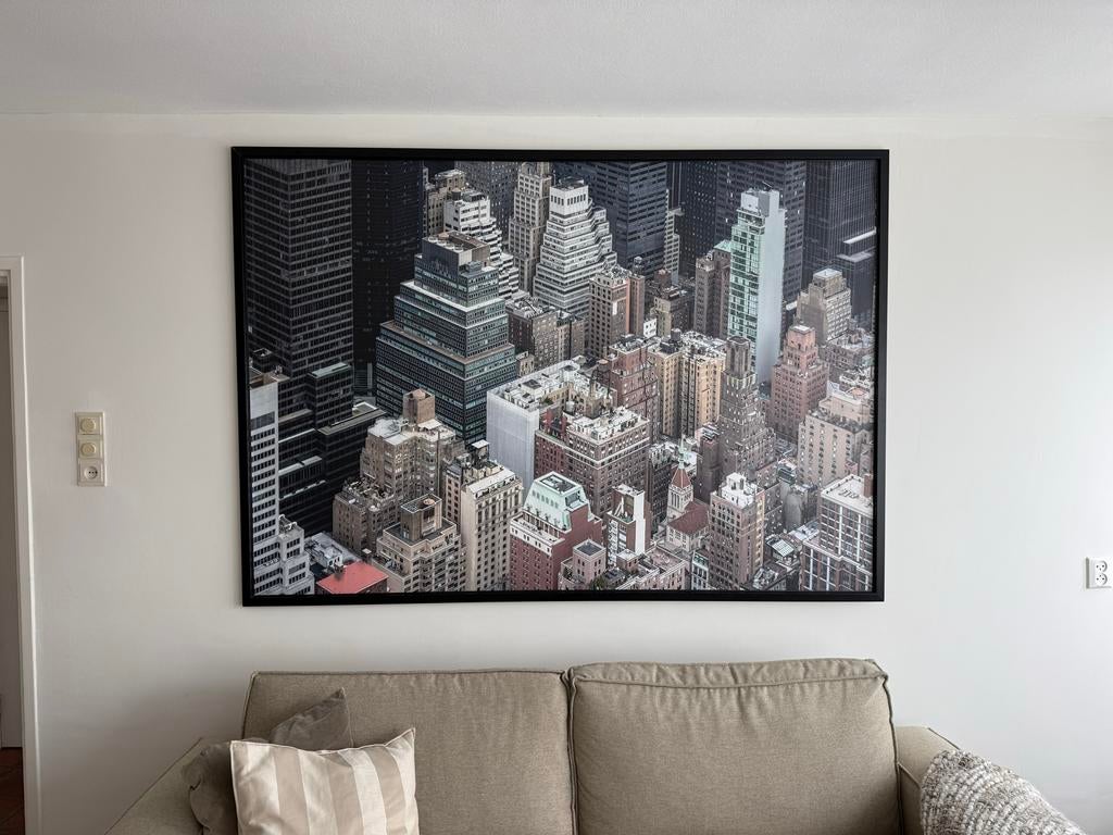 IKEA PJÄTTERYD New York City skyline kunst, Antiek en Kunst, Kunst | Schilderijen | Modern, Ophalen