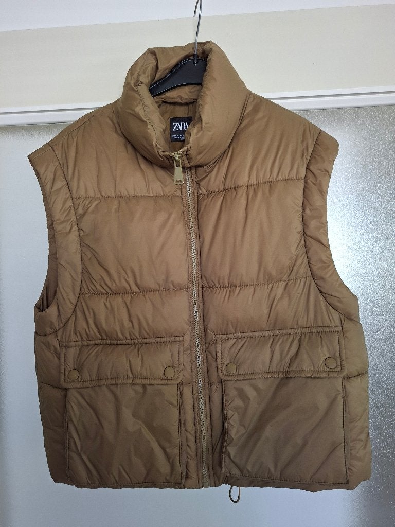 Zara bodywarmer, Kleding | Dames, Ophalen, Zo goed als nieuw, Maat 34 (XS) of kleiner, Beige