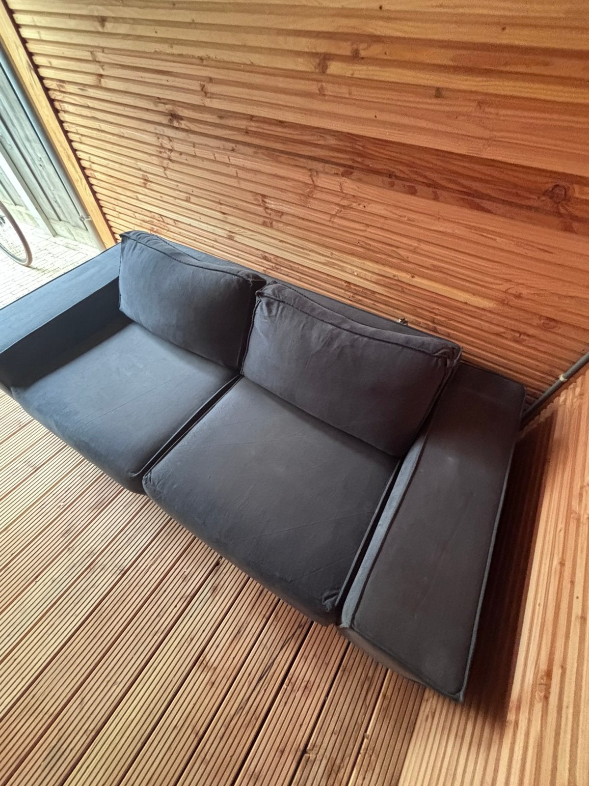 Mooie 2-zits bank, Ophalen, Tweepersoons, 75 tot 100 cm, Rechte bank