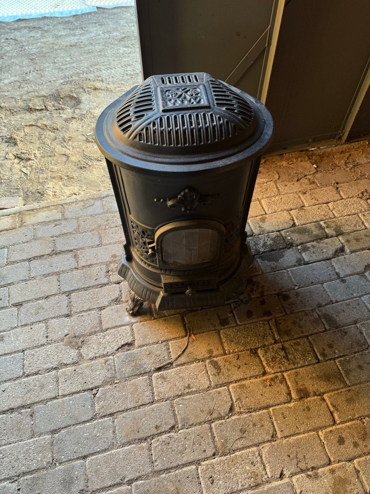 Antieke Gietijzeren gaskachel - Vrijstaand, Ophalen, Gebruikt, Vrijstaande haard, Gashaard