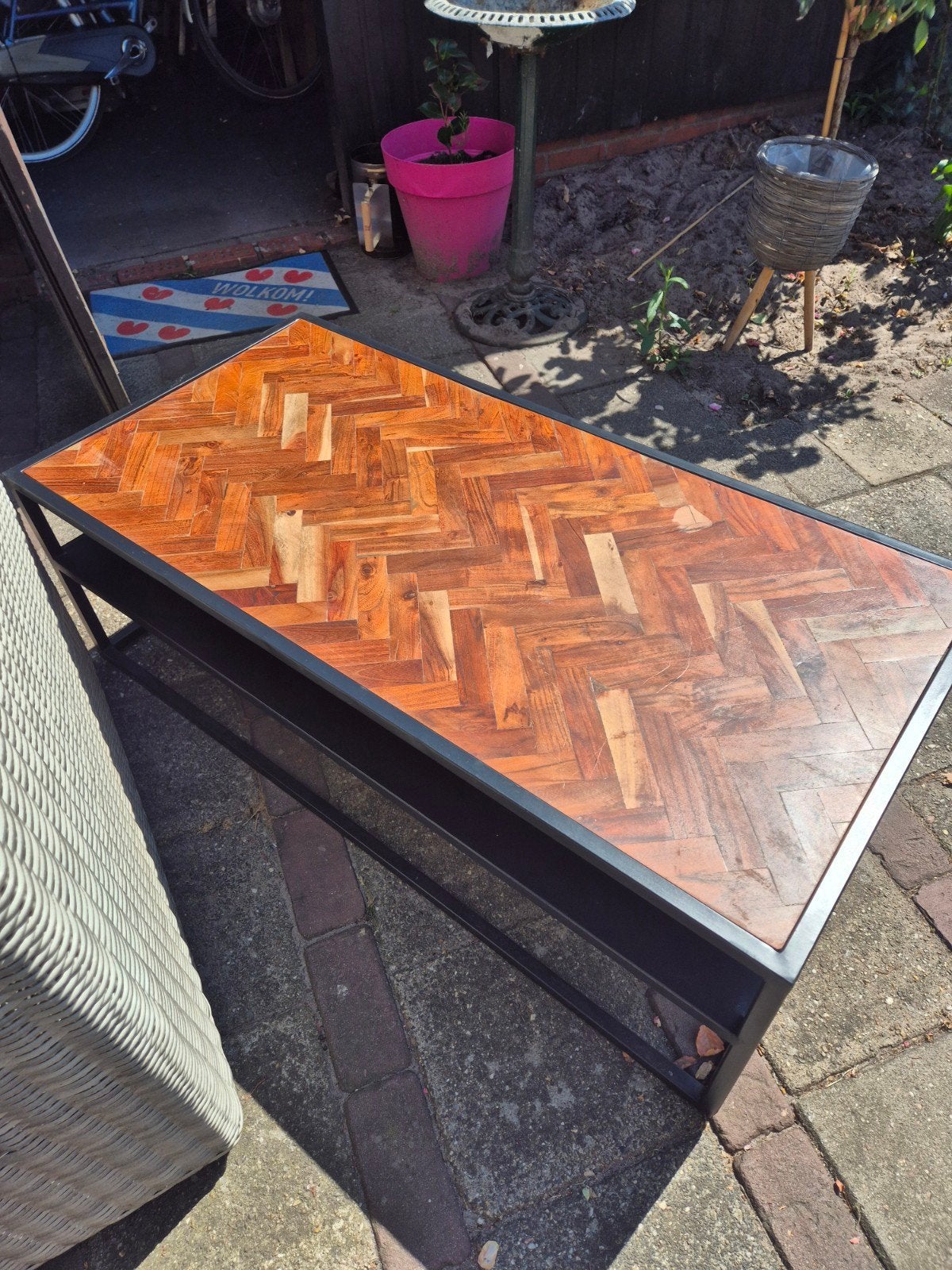 visgraat salontafel, Huis en Inrichting, Tafels | Salontafels, Ophalen, Rechthoekig, 100 tot 150 cm, 50 tot 100 cm