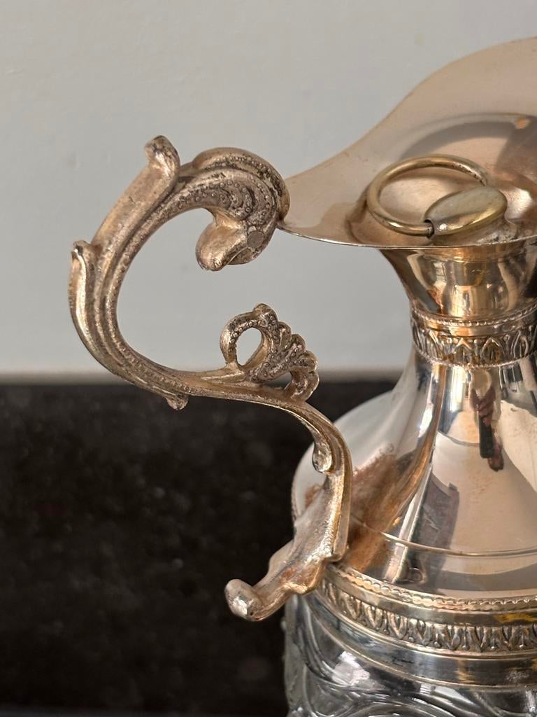 Vintage Verzilverde Karaf, Antiek en Kunst, Antiek | Glas en Kristal, Ophalen of Verzenden
