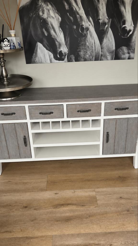 Riviera Maison Dressoir - Landelijke Stijl, Huis en Inrichting, Ophalen, 100 tot 150 cm, Zo goed als nieuw, Met lade(s)