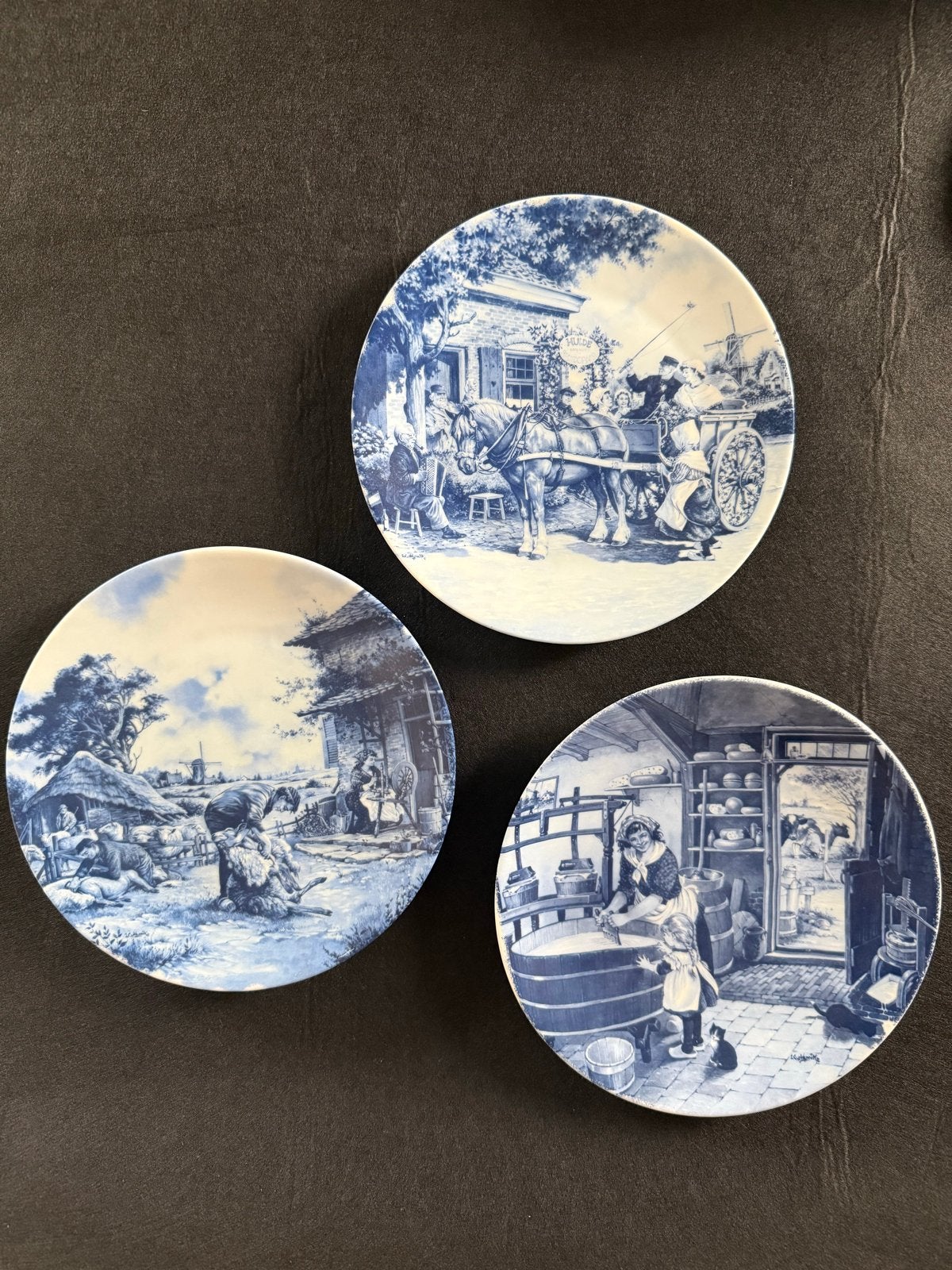 3 Delfts blauwe wandborden Royal Schwabap / Ter Steege 1984, Ophalen of Verzenden