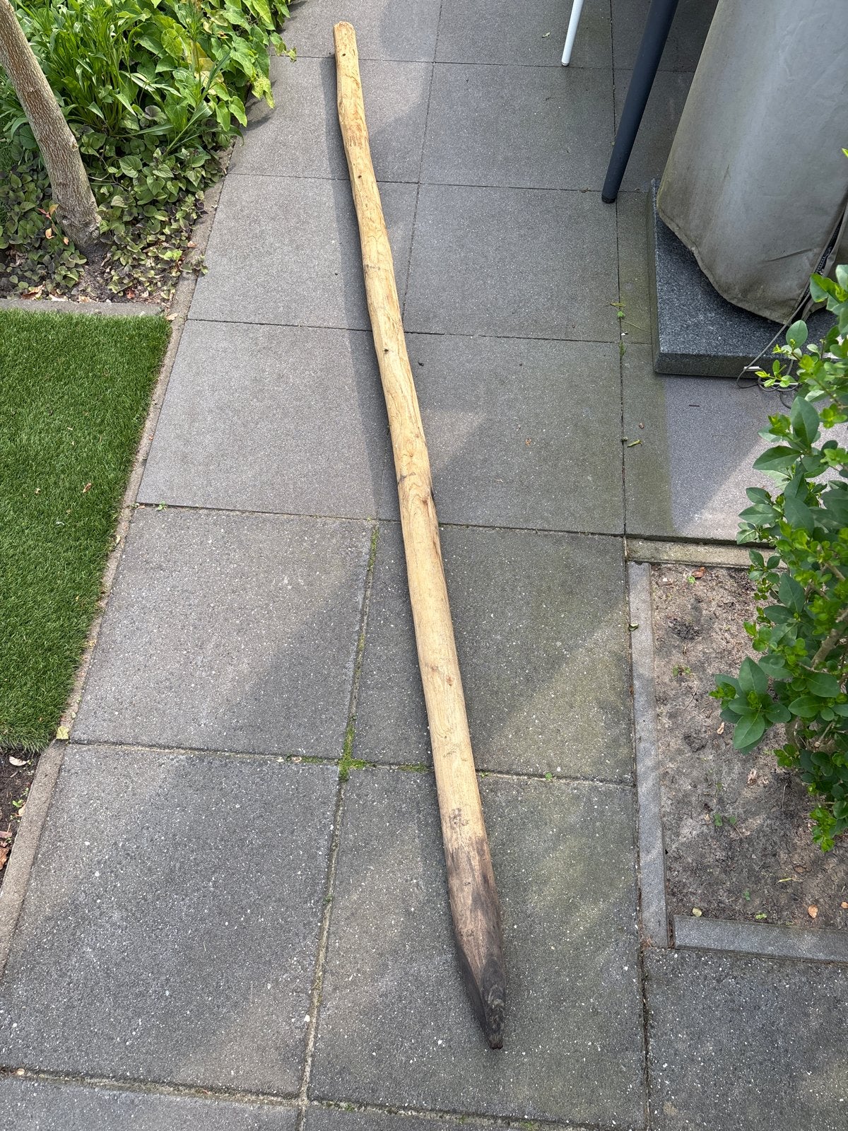Houten paal, gepunt, voor tuin of constructie, Tuin en Terras, Palen, Balken en Planken, Ophalen, Gebruikt, 250 cm of meer, Palen