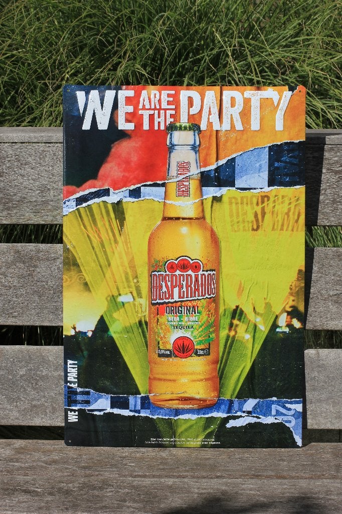 blikken plaat DESPERADOS XL in relief gevormd, Ophalen of Verzenden, Reclamebord