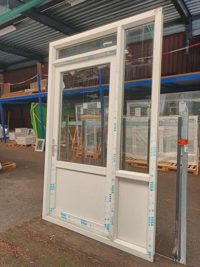Kunststof Buitendeur 1/2glas  b164,5 x h258,8 -1883-, Doe-het-zelf en Verbouw, Deuren en Horren, Niet ingevuld, Kunststof, Gebruikt