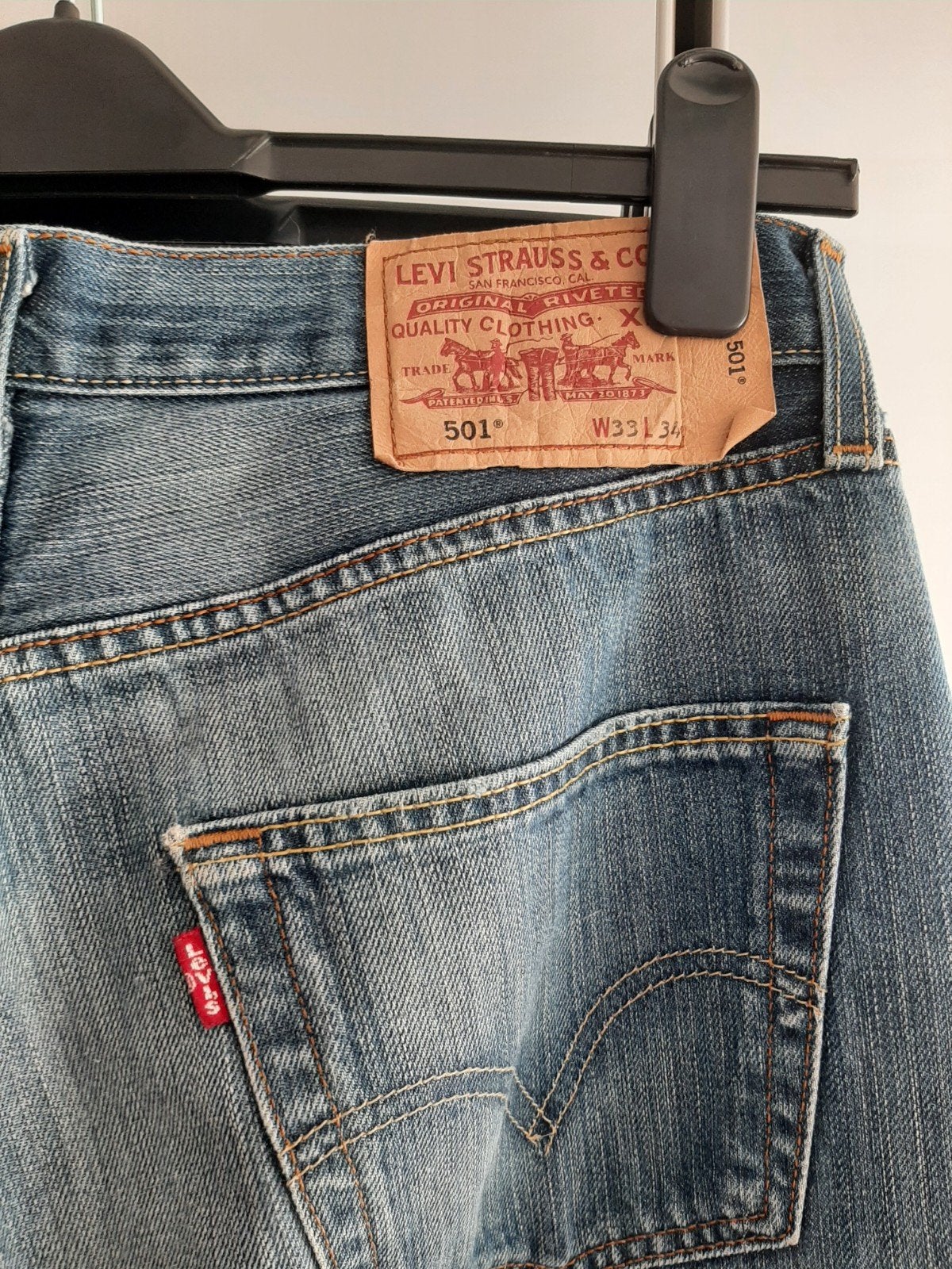 Levi's 501 Jeans, mt W33 L34, Blauw, Ophalen of Verzenden, W33 - W36 (confectie 42/44), Gedragen