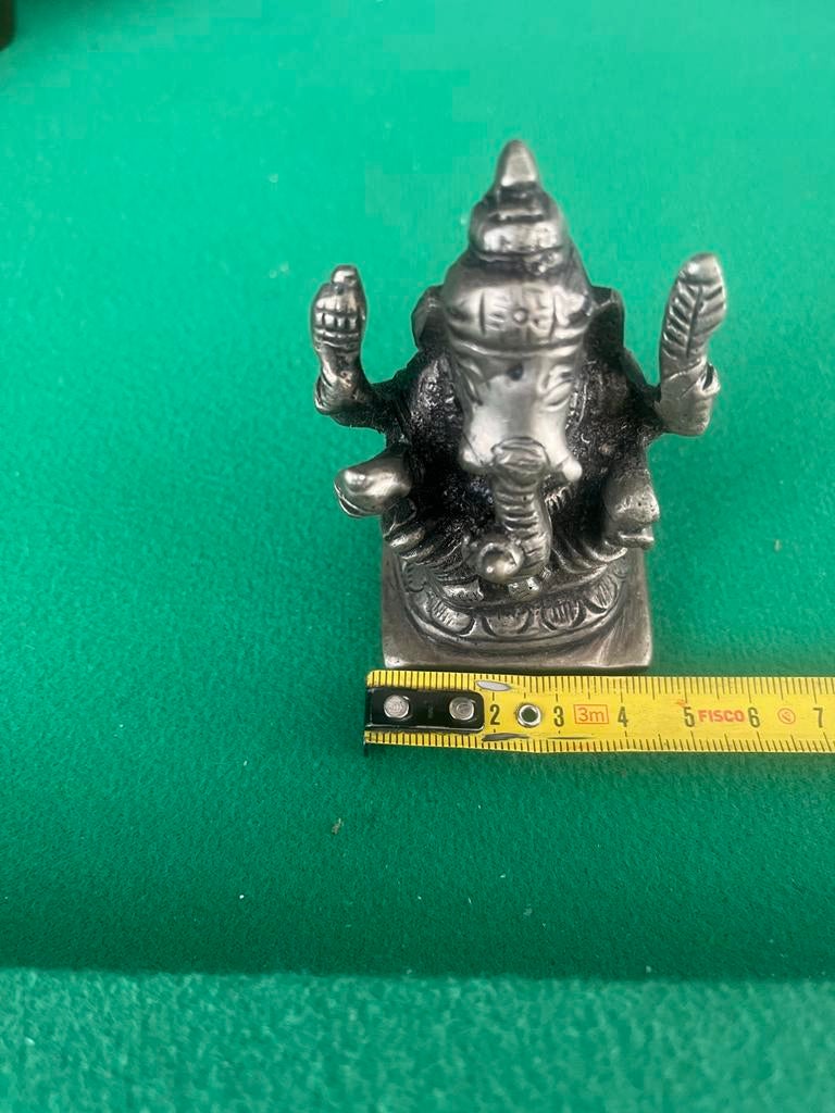 Vintage zware Ganesha beeldje - Metaal, Antiek en Kunst, Ophalen of Verzenden