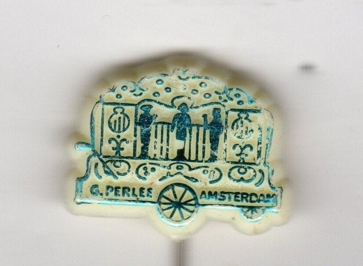 Speldje DRAAIORGEL G. PERLEE AMSTERDAM BLAUW (A8), Ophalen of Verzenden, Zo goed als nieuw, Overige onderwerpen