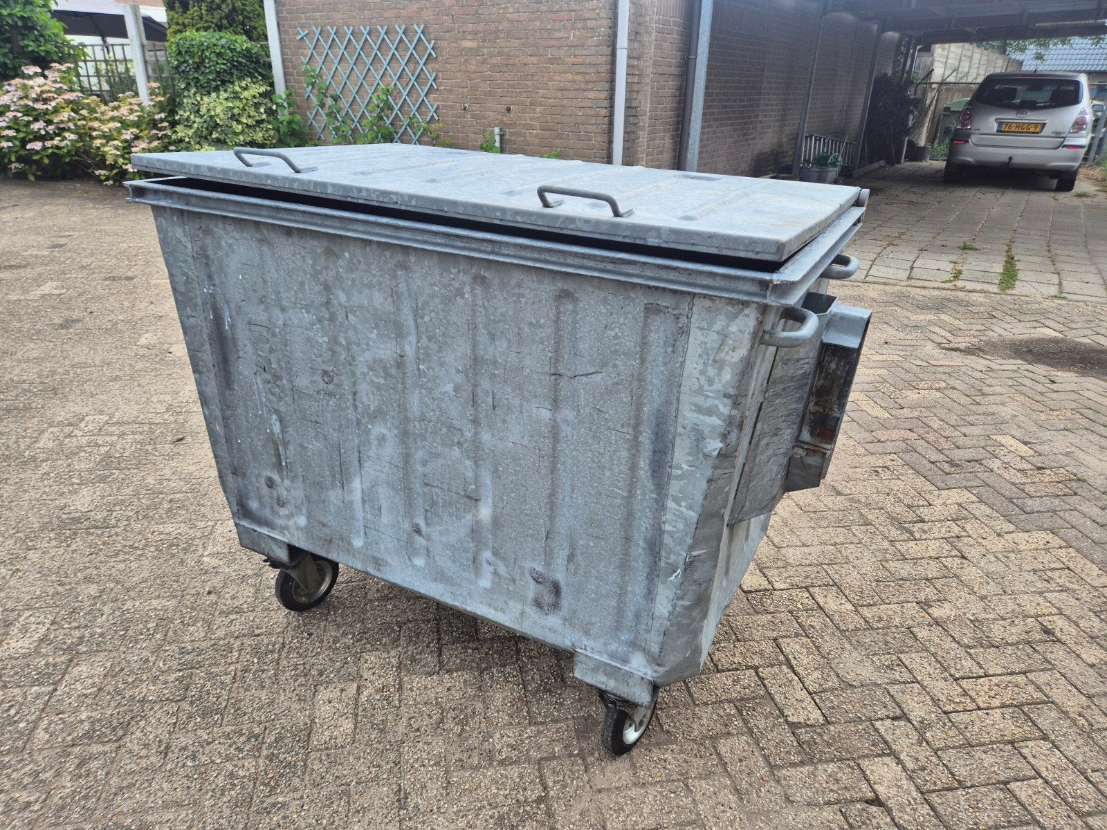 Stalen Afvalcontainer 750 Liter - Gegalvaniseerd, Onbekend, 40 liter of meer, Ophalen of Verzenden, Rvs