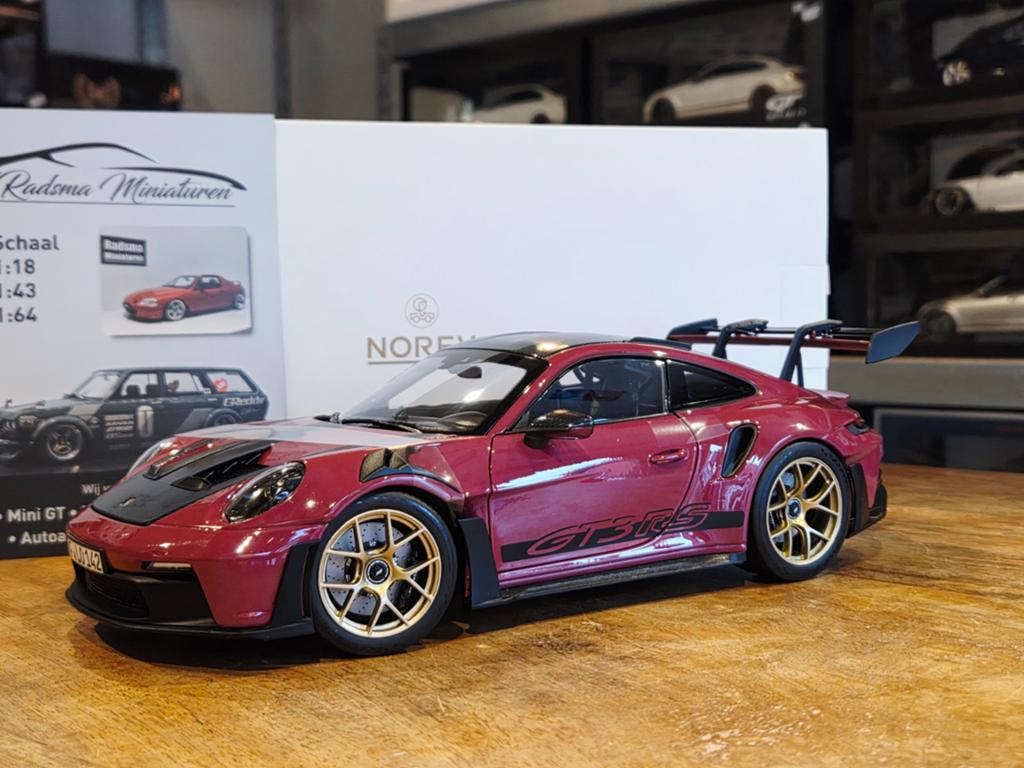 Porsche 911 GT3 RS 2022 - Sternrubin - 1:18 Norev, Auto, Nieuw, Norev, Ophalen of Verzenden