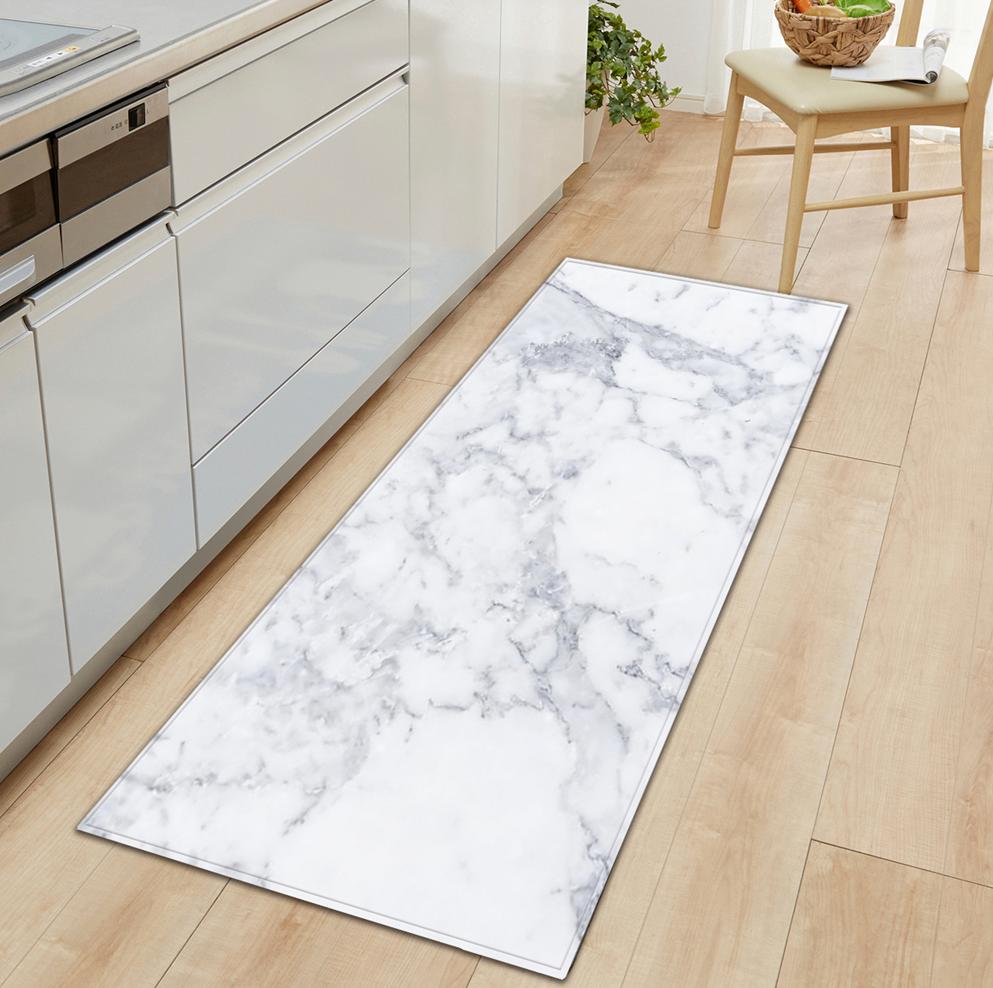 Wit Marmer Vloerkleed / Kleed Vloermat Mat Loper Stenen, Huis en Inrichting, Verzenden, Wit, 50 tot 100 cm, Rechthoekig
