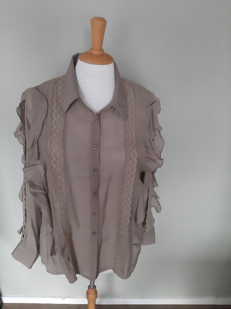 Leuke nieuwe blouse maat 42 van Norah., Ophalen of Verzenden, Nieuw, Maat 42/44 (L), Beige