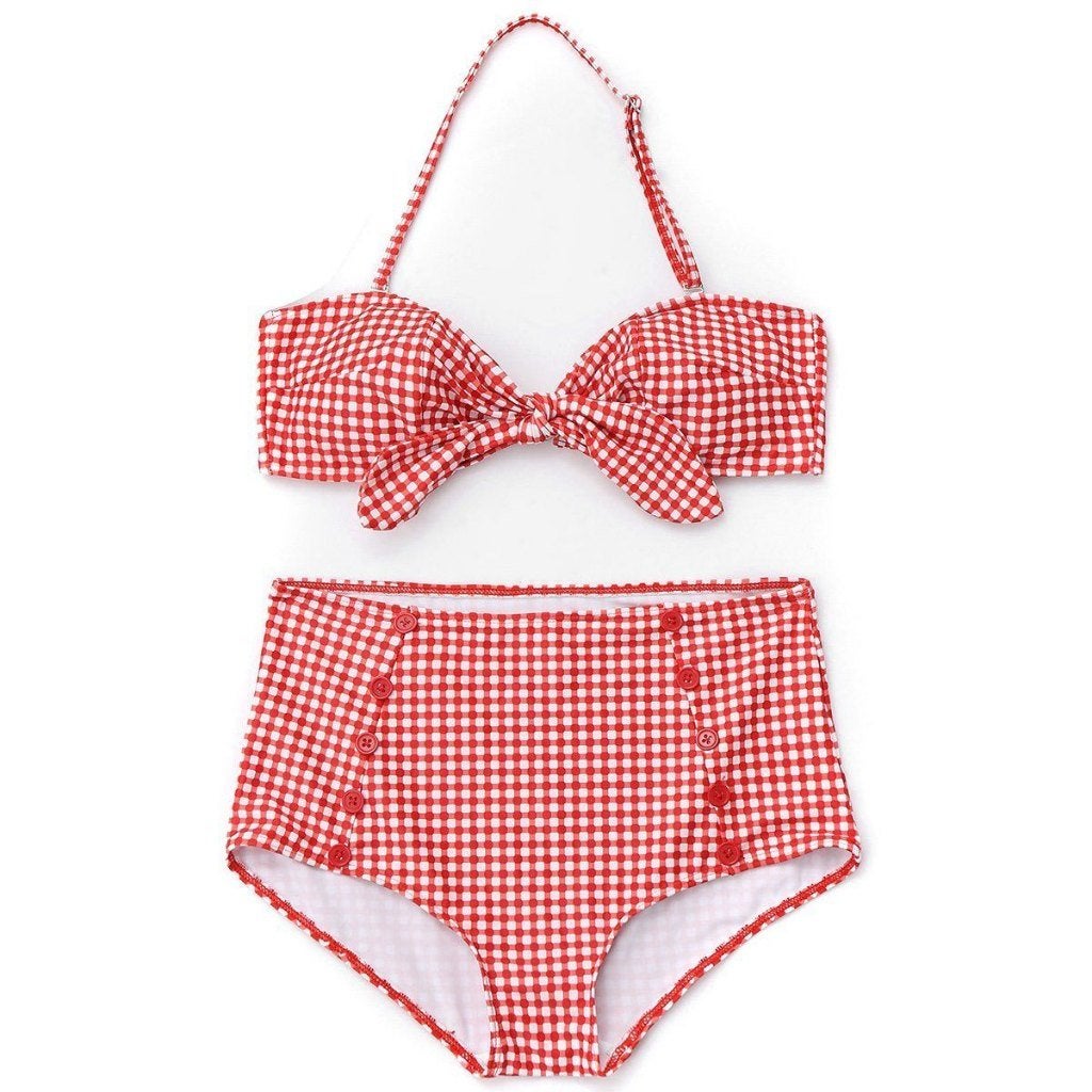 Rood wit geruite bikini (rode witte push up dames vrouwen), Verzenden, Nieuw, Overige kleuren, Bikini