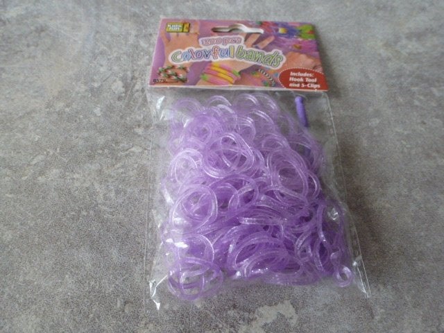 NIEUW 200 lichtpaars glitter loom bandjes 5 zakjes voor 9,00, Ophalen of Verzenden, Nieuw
