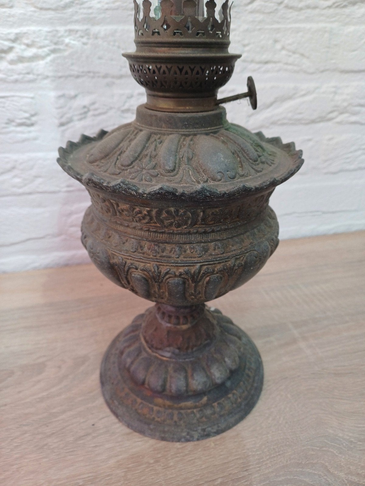 Antieke petroleumlamp - Decoratieve olielamp, Ophalen of Verzenden