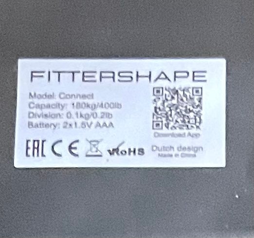 FittersShape Connect Digitale Personenweegschaal, Ophalen, 100 kg of meer, Personenweegschaal, Fijner dan 1 gram