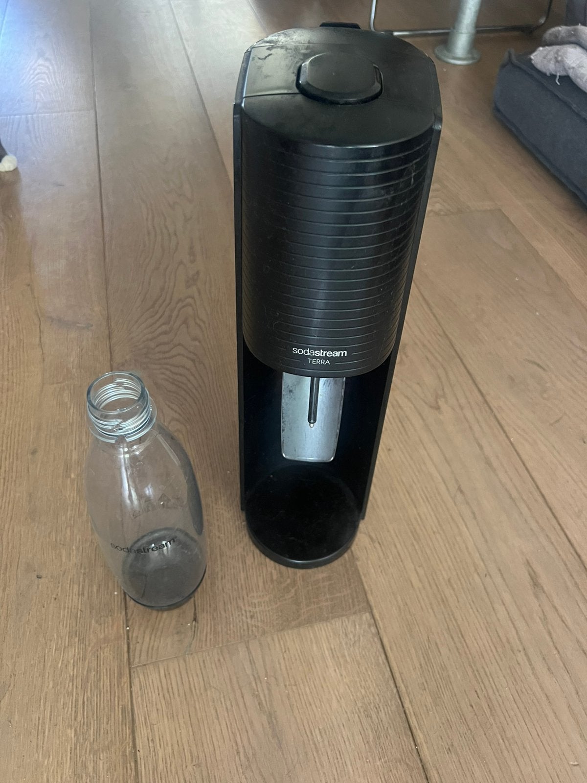Sodastream Terra met drinkfles, dop en koolzuurfles, Ophalen, Gebruikt
