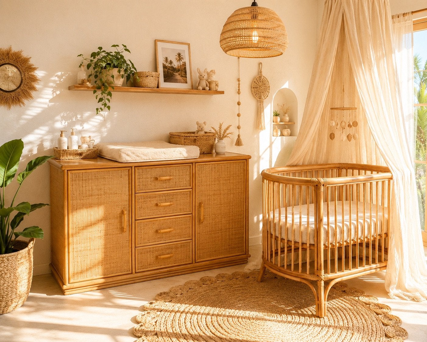 Vintage rotan commode of dressoir, Ophalen, 50 tot 70 cm, Zo goed als nieuw, 75 tot 100 cm