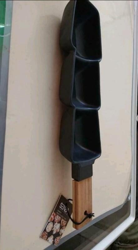 SENZA snacktray/dip met bamboo handvat lengte 38cm, Overige materialen, Nieuw, Ophalen of Verzenden, Kom(men)