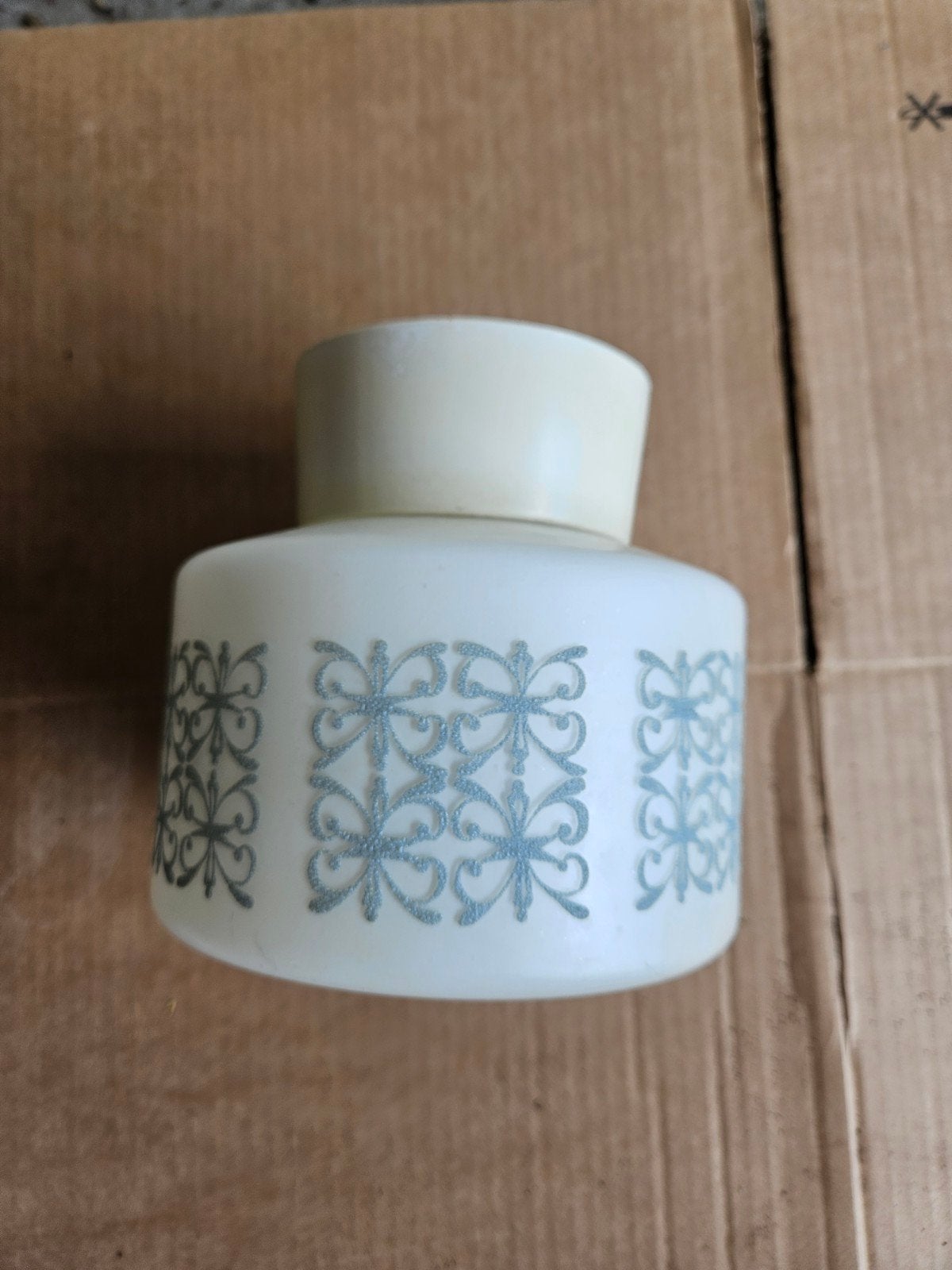 Retro Plafondlamp Melkglas met Patroon, Gebruikt, Vintage, Glas, Wit