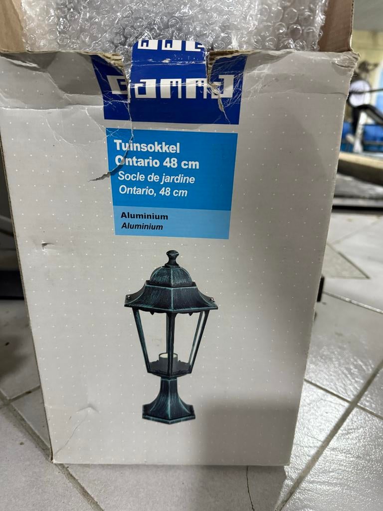 Tuinsokkel Ontario 48 cm, Ophalen of Verzenden, Nieuw, Aluminium, Overige typen