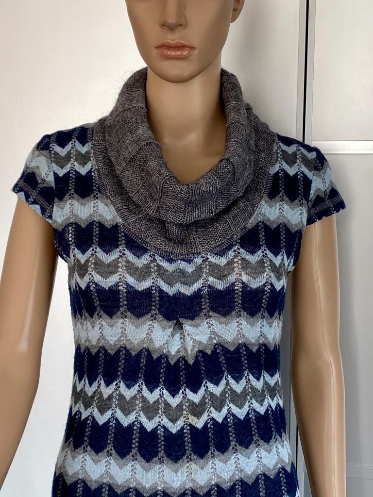 i709 La Fee Maraboutee maat 34=XS fijn-gebreid jurkje jurk, Kleding | Dames, La Fee Maraboutee, Blauw, Ophalen of Verzenden, Zo goed als nieuw
