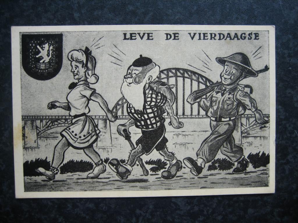 NIJMEGEN Vierdaagse spotprent 1953, Ophalen of Verzenden, 1940 tot 1960, Gelderland