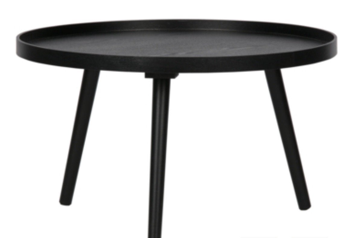 WOOOD bijzettafel Mesa XL rond zwart Ø 78 cm, Minder dan 45 cm, Rond, Nieuw, Ophalen of Verzenden