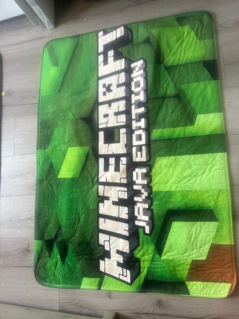 minecraft kleed / tapijt, Ophalen of Verzenden, Zo goed als nieuw, Groen, Vierkant